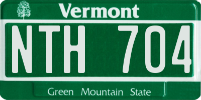 VT license plate NTH704