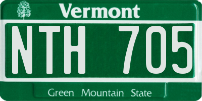 VT license plate NTH705