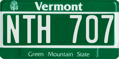 VT license plate NTH707