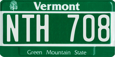 VT license plate NTH708
