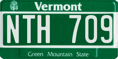 VT license plate NTH709