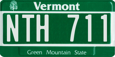 VT license plate NTH711