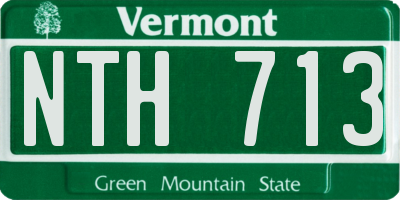 VT license plate NTH713