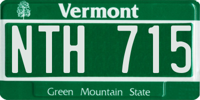 VT license plate NTH715