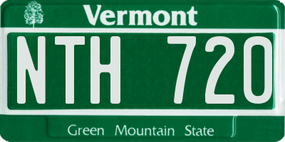 VT license plate NTH720