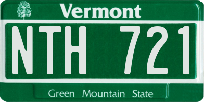 VT license plate NTH721