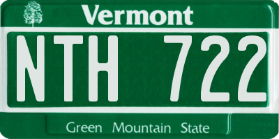 VT license plate NTH722