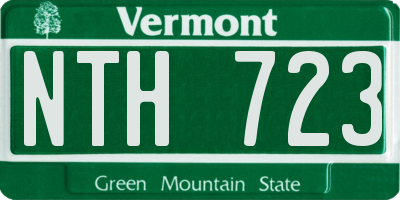 VT license plate NTH723