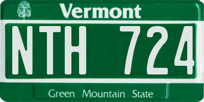 VT license plate NTH724