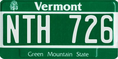 VT license plate NTH726