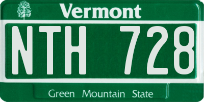 VT license plate NTH728