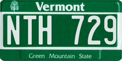 VT license plate NTH729