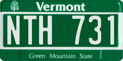 VT license plate NTH731