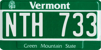 VT license plate NTH733