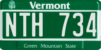 VT license plate NTH734
