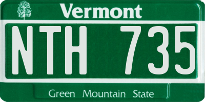 VT license plate NTH735