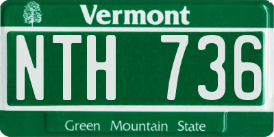 VT license plate NTH736
