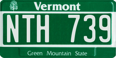VT license plate NTH739