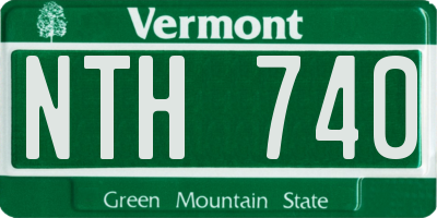 VT license plate NTH740