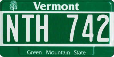 VT license plate NTH742