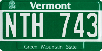 VT license plate NTH743
