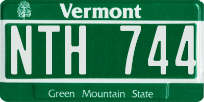 VT license plate NTH744