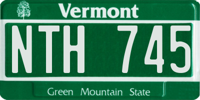 VT license plate NTH745