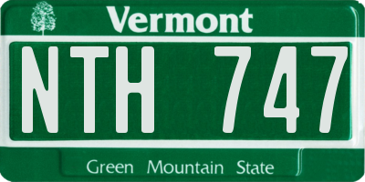 VT license plate NTH747