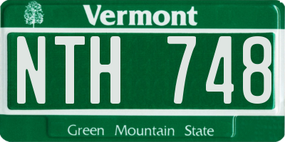 VT license plate NTH748