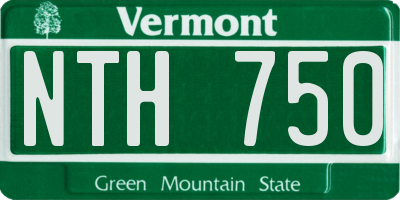 VT license plate NTH750