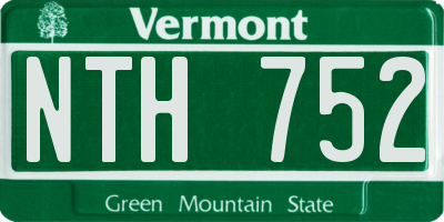 VT license plate NTH752