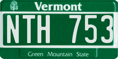 VT license plate NTH753
