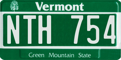 VT license plate NTH754