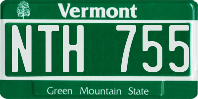 VT license plate NTH755