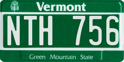 VT license plate NTH756