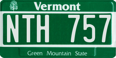 VT license plate NTH757