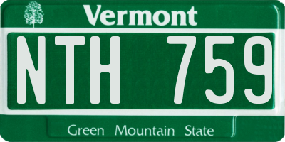 VT license plate NTH759