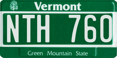 VT license plate NTH760