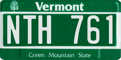 VT license plate NTH761