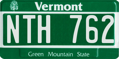 VT license plate NTH762