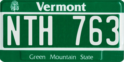 VT license plate NTH763
