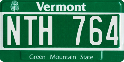 VT license plate NTH764