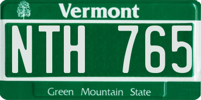 VT license plate NTH765