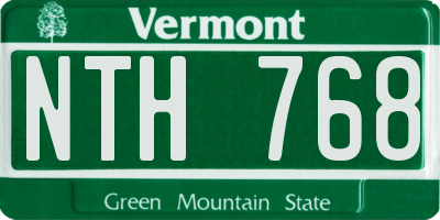 VT license plate NTH768