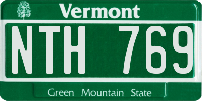 VT license plate NTH769