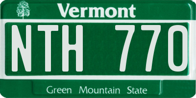 VT license plate NTH770