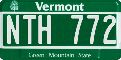 VT license plate NTH772