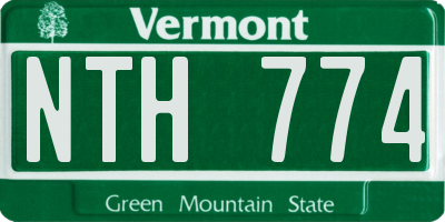 VT license plate NTH774