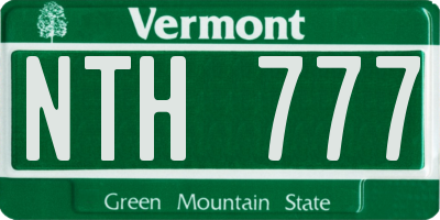 VT license plate NTH777