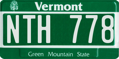 VT license plate NTH778